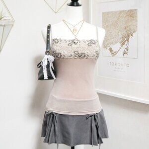 Y2K Dusty Pink Lace Trim Cami 🌸 JAPANESE BRAND